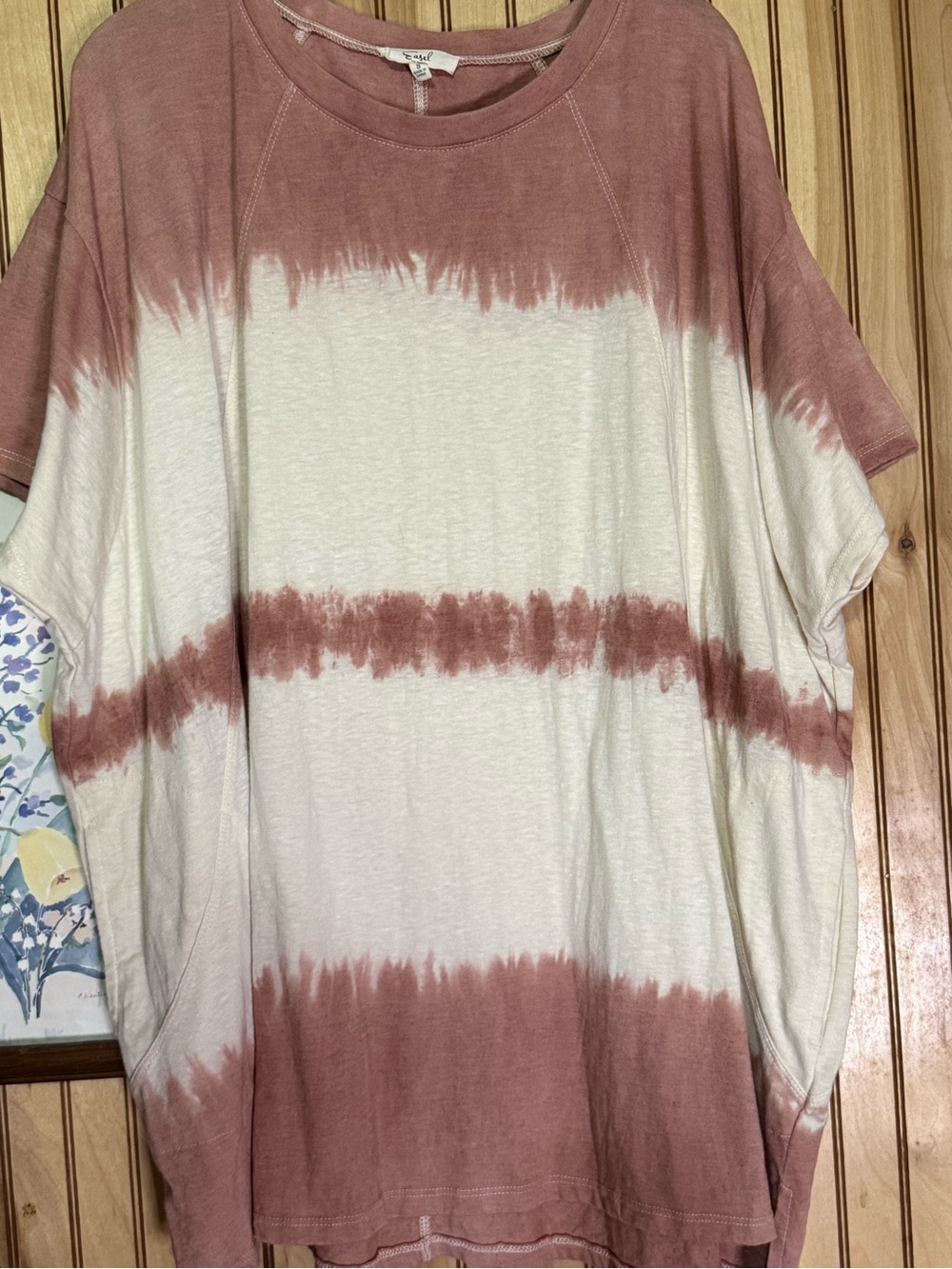 easel  sOversized Short Sleeve Tie-Dye Top - ‼️ WITH Pockets 😃